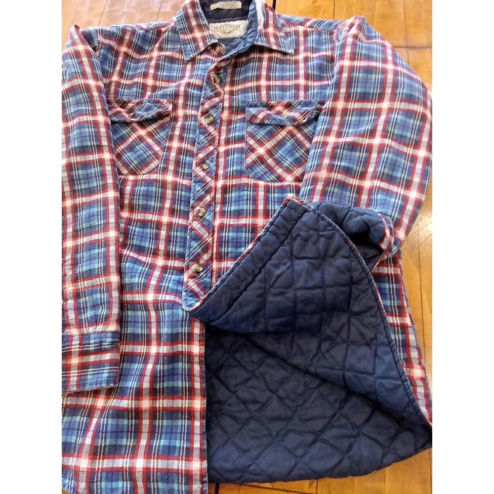 Vintage Northwest Territory Flannel Shacket Men's M Plaid Red Blue Lined Shirt